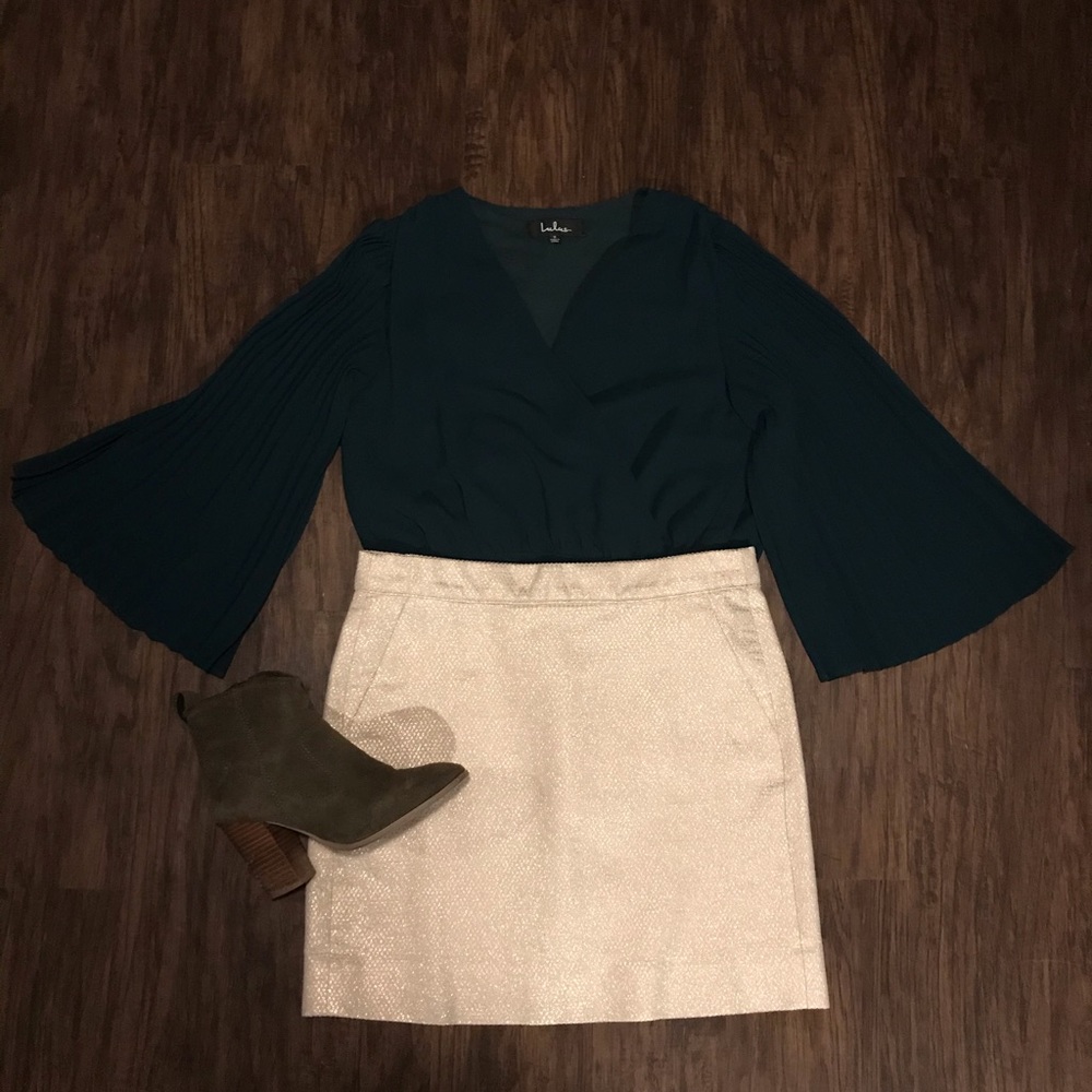 J.Crew Gold Pencil Skirt
